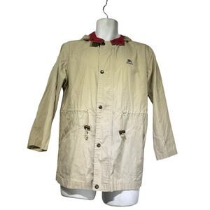 Vintage Burberrys Harrington Jacket Tan 150A Small Embroidered Logo Parka Coat